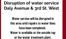 Water Disruption Daly & 3rd St. W