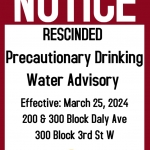 Rescinded - PDWA 300 Block 3rd St W, 200 & 300 Block Daly Ave