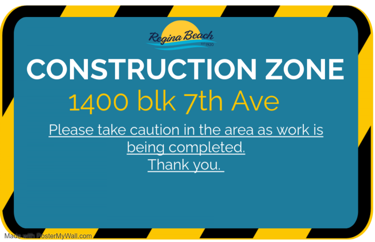 1400 Block 7th Ave - Construction Zone