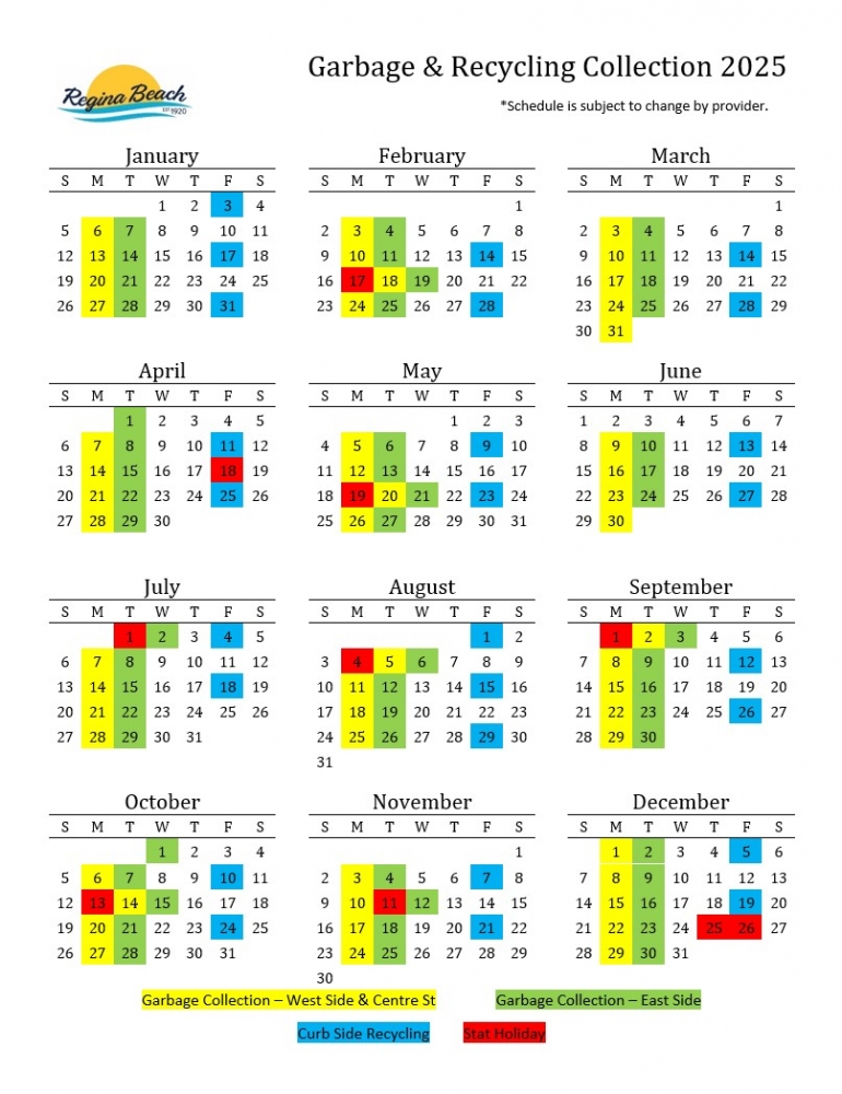 2025 Garbage and Recycling Calendar