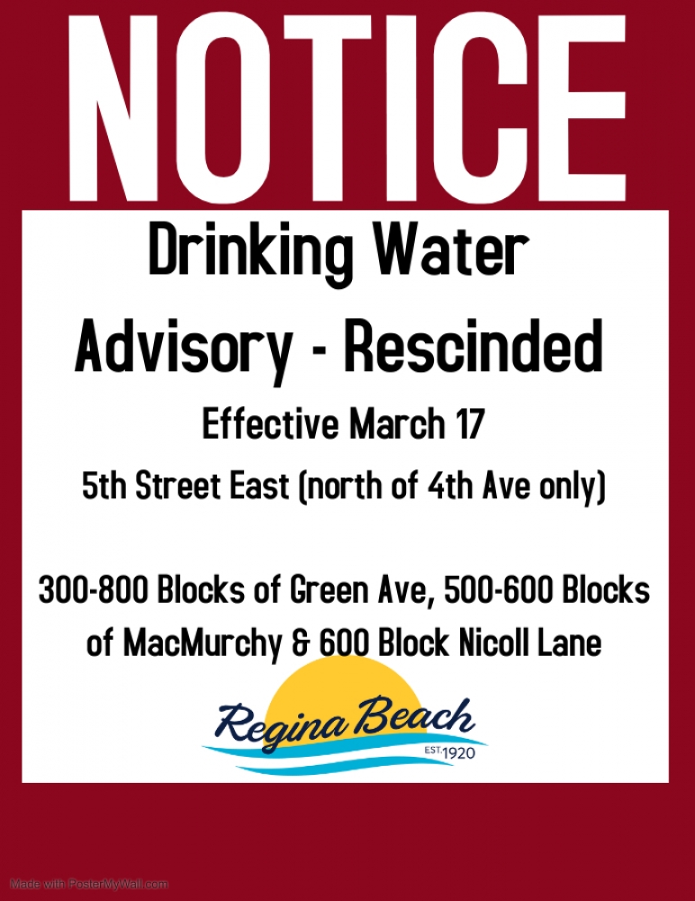 Drinking Water Advisories - Rescinded
