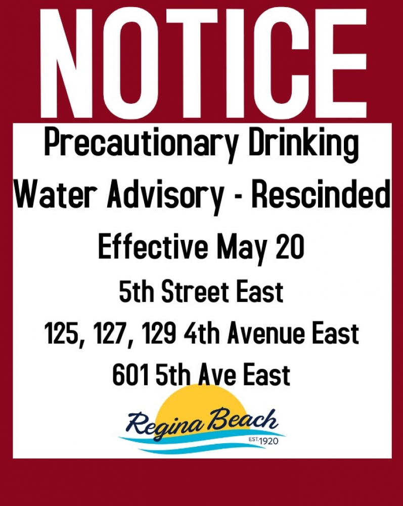 Drinking Water Advisory Rescinded - 5th Street East, 125, 127, 129 4th Ave E, 601 5th Ave E