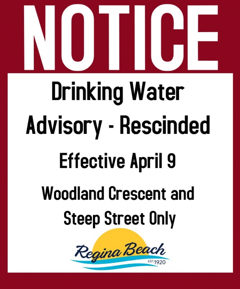 Drinking Water Advisory Rescinded - Woodland Cres & Steep St