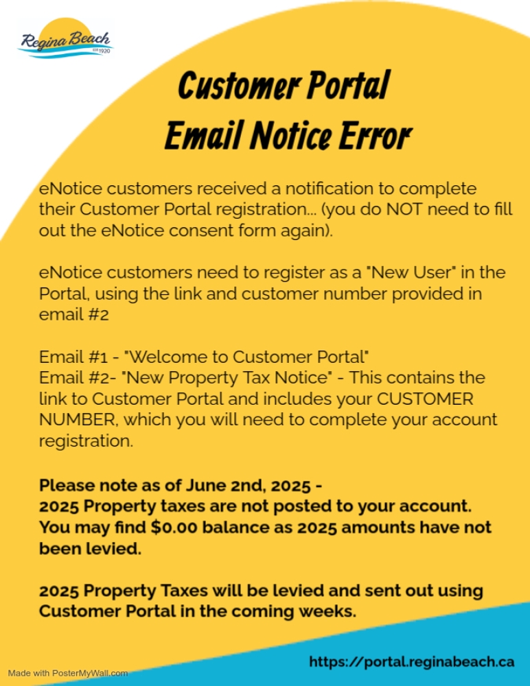 eNotice/Customer Portal Email Notice Error