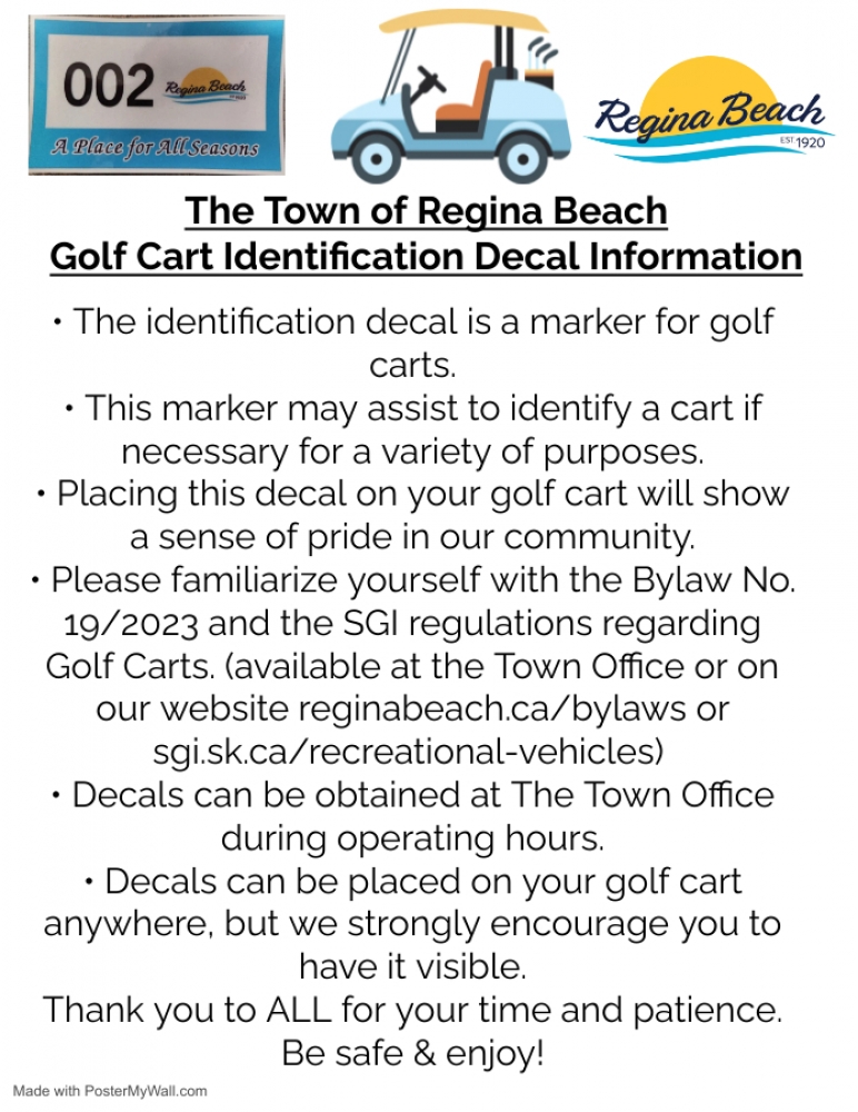 Golf Cart Identification Decals