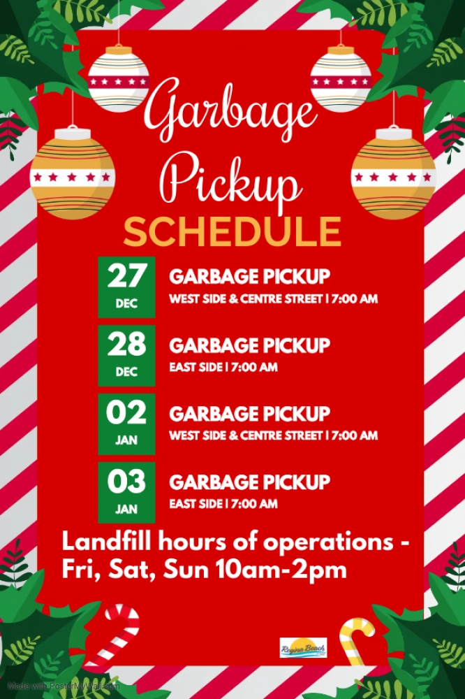 Holiday Garbage Pickup Schedule