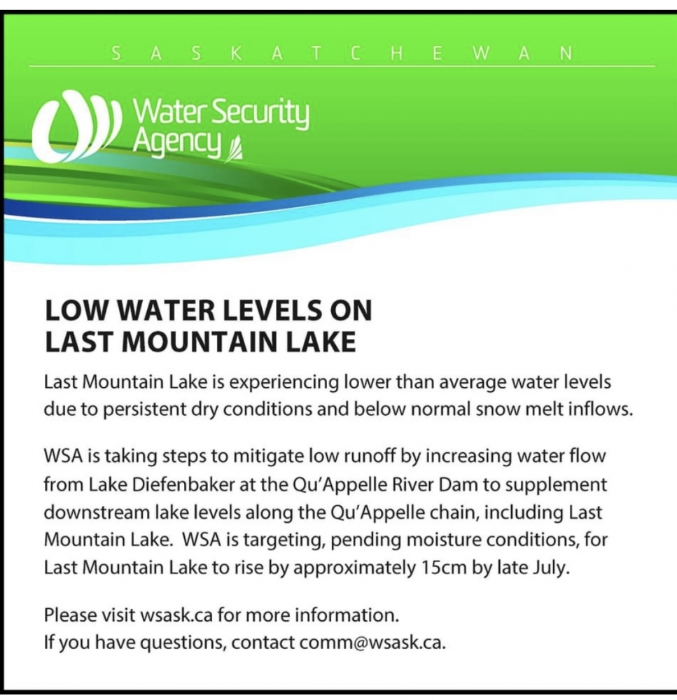 Low Water Levels on Last Mountain Lake
