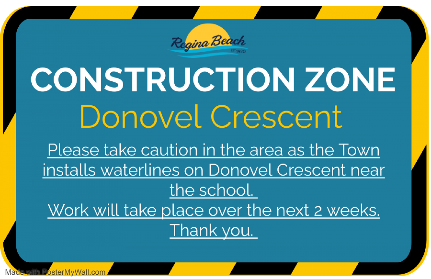 Notice: Donovel Crescent Construction