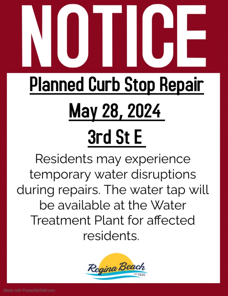 Planned Curb Stop Repair - 300 Block 3rd St E