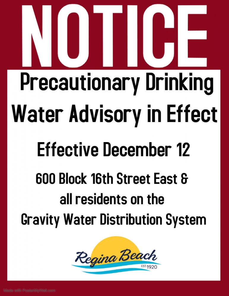 Precautionary Drinking Advisory - 16th St E & Gravity Distribution System