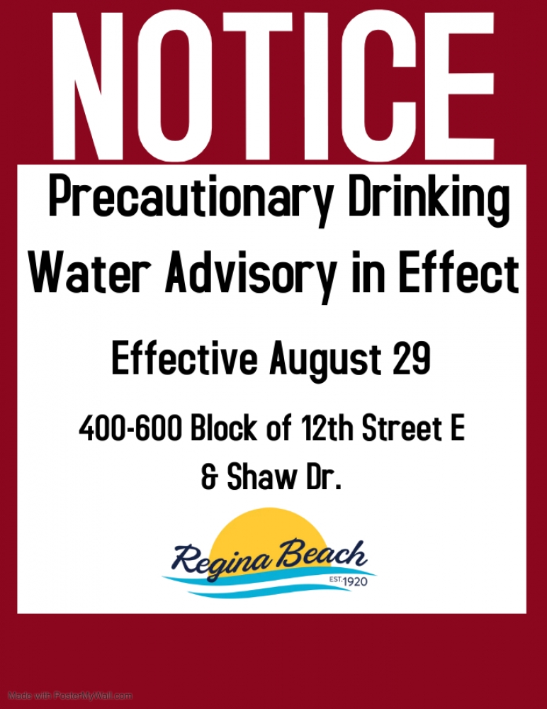 Precautionary Drinking Water Advisory - 12th St E & Shaw Dr.