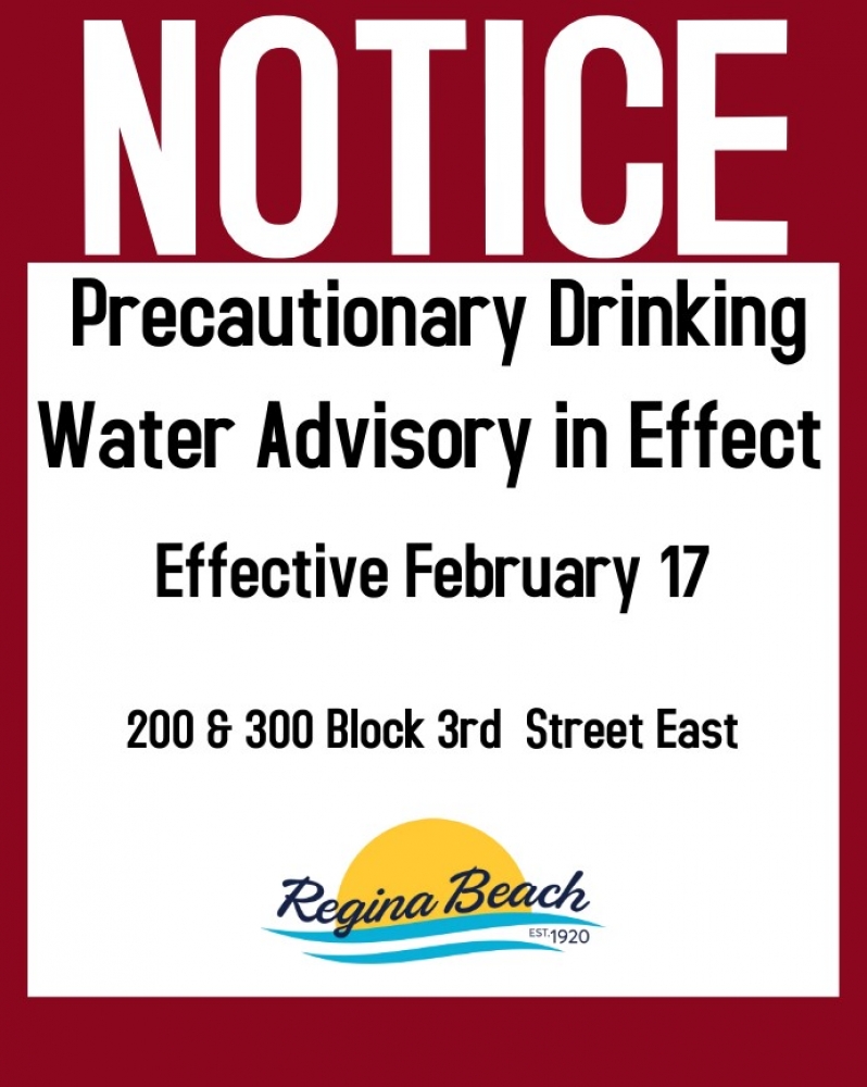 Precautionary Drinking Water Advisory - 200 & 300 Block 3rd St E
