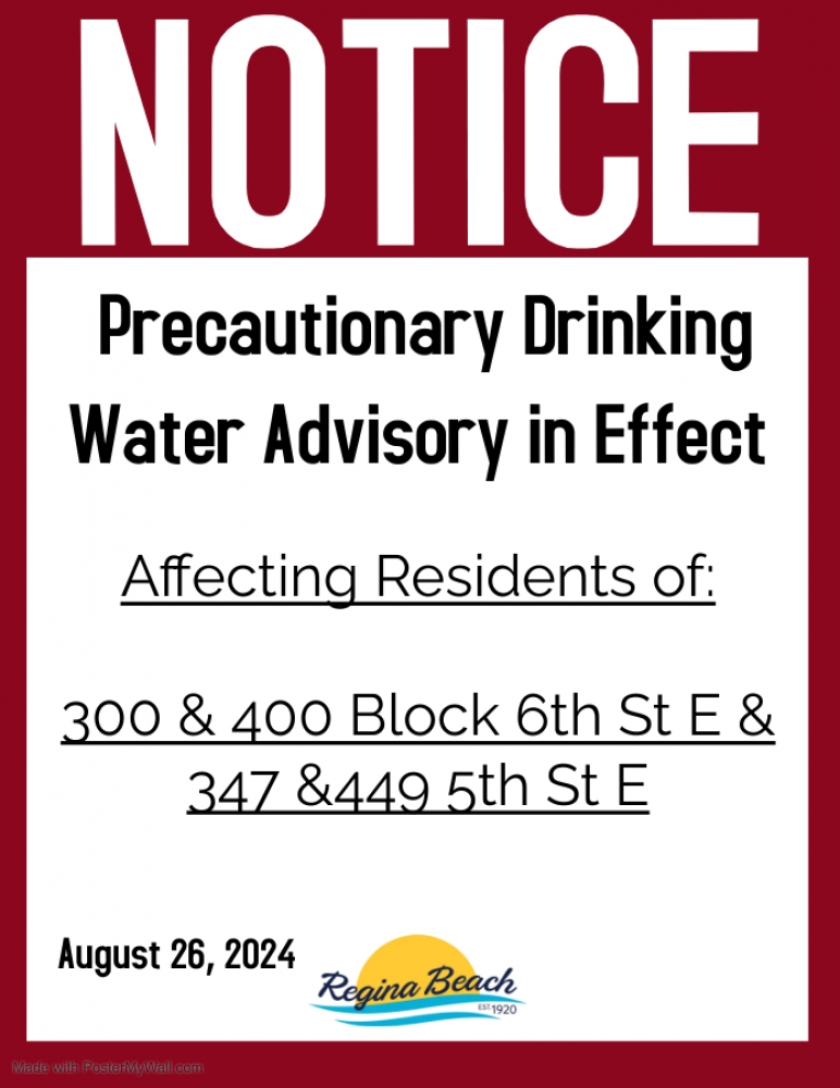 Precautionary Drinking Water Advisory - 300 & 400 blk 6th ST E & 347 & 449 5th ST E