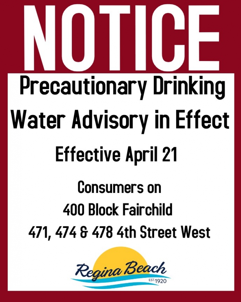 Precautionary Drinking Water Advisory - 400 Block Fairchild, 471, 474, 478 4th St W