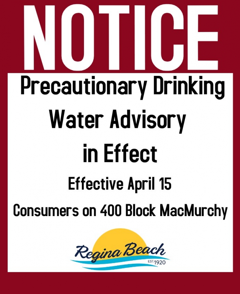 Precautionary Drinking Water Advisory - 400 Block MacMurchy