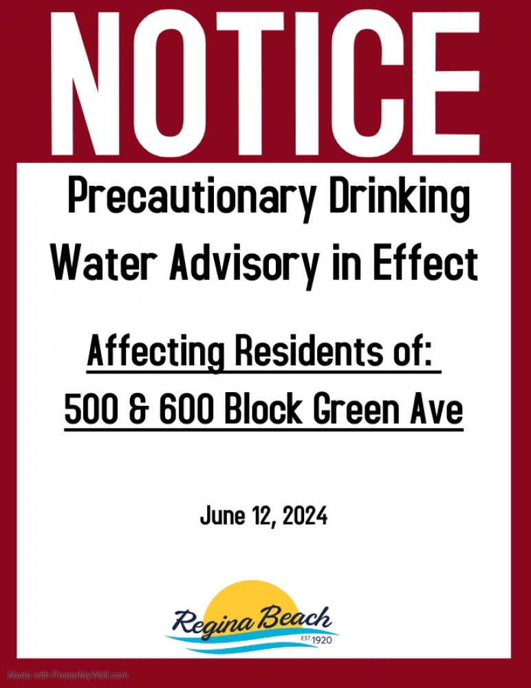 Precautionary Drinking Water Advisory - 500 & 600 Block Green Ave June 12, 2024