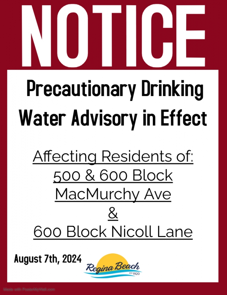 Precautionary Drinking Water Advisory - 500 & 600 Block MacMurchy Ave & 600 Block Nicoll Lane 