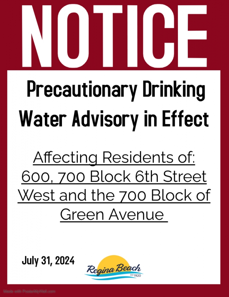 Precautionary Drinking Water Advisory - 600 & 700 Block 6th St W & 700 Block Green Ave