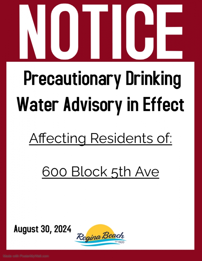 Precautionary Drinking Water Advisory - 600 Block 5th Ave