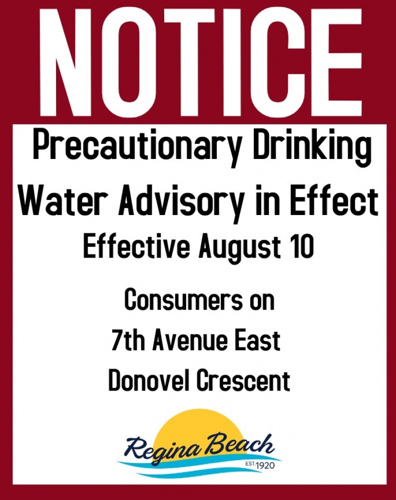 Precautionary Drinking Water Advisory - 7th Ave/Donovel Cres