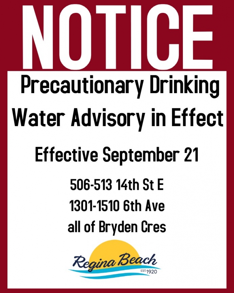 Precautionary Drinking Water Advisory - Bryden Cres, 14th St E, 6th Ave