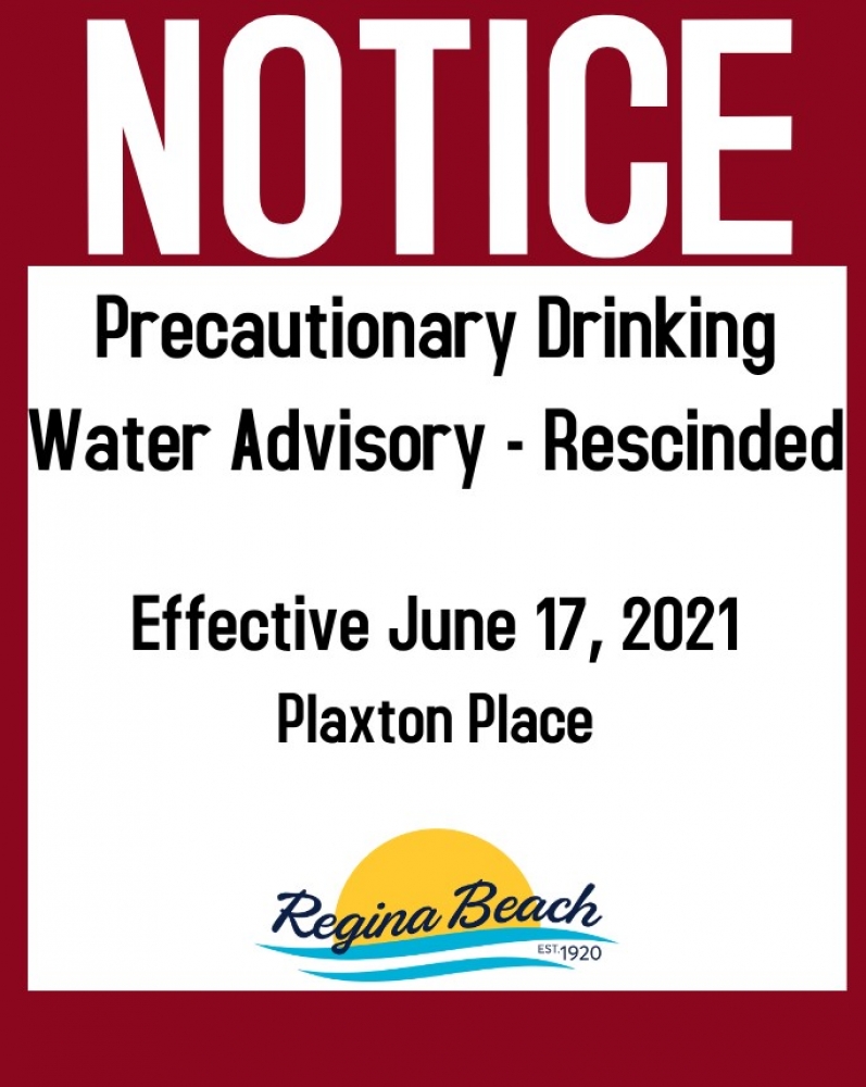 Rescinded Drinking Water Advisory - Plaxton Place
