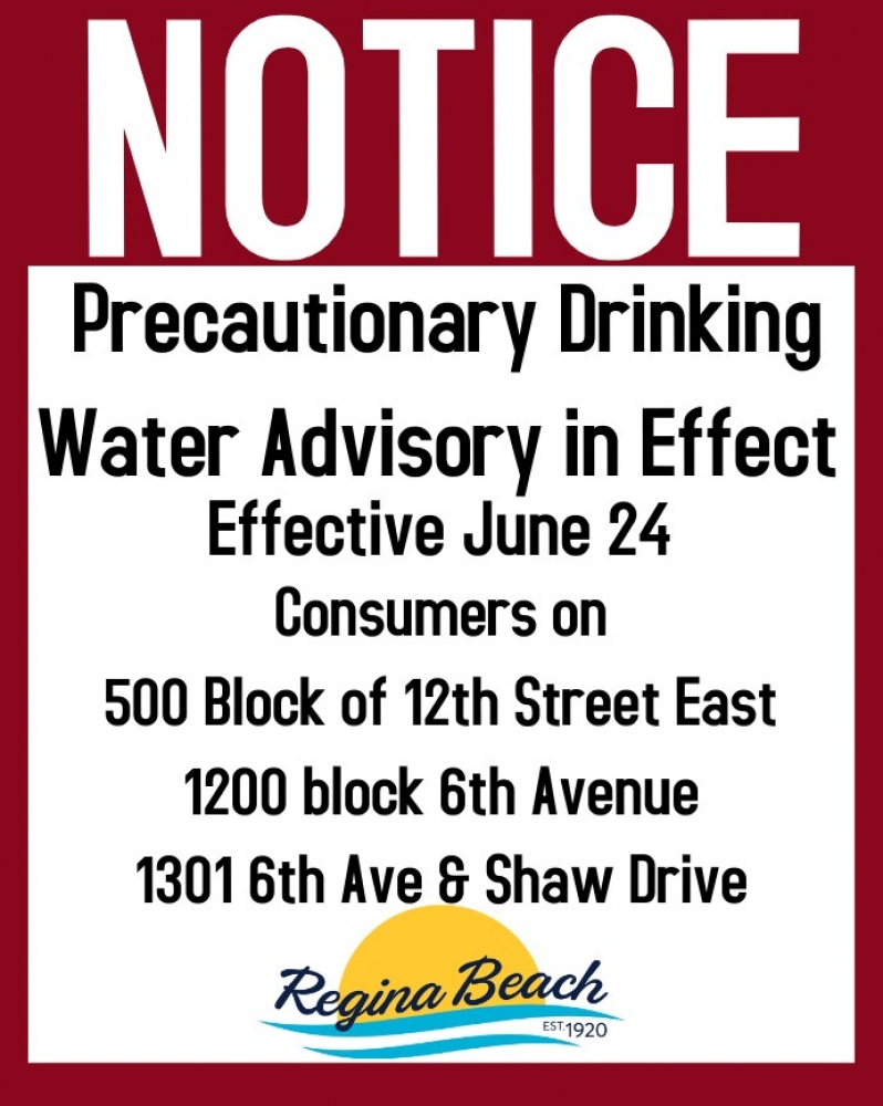 Precautionary Drinking Water Advisory - Shaw Dr, 12th St E, 6th Ave