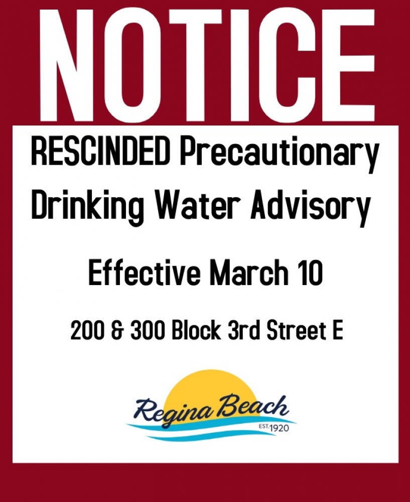 RESCINDED Drinking Water Advisory - 3rd Street E