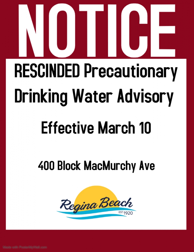 RESCINDED Drinking Water Advisory - MacMurchy