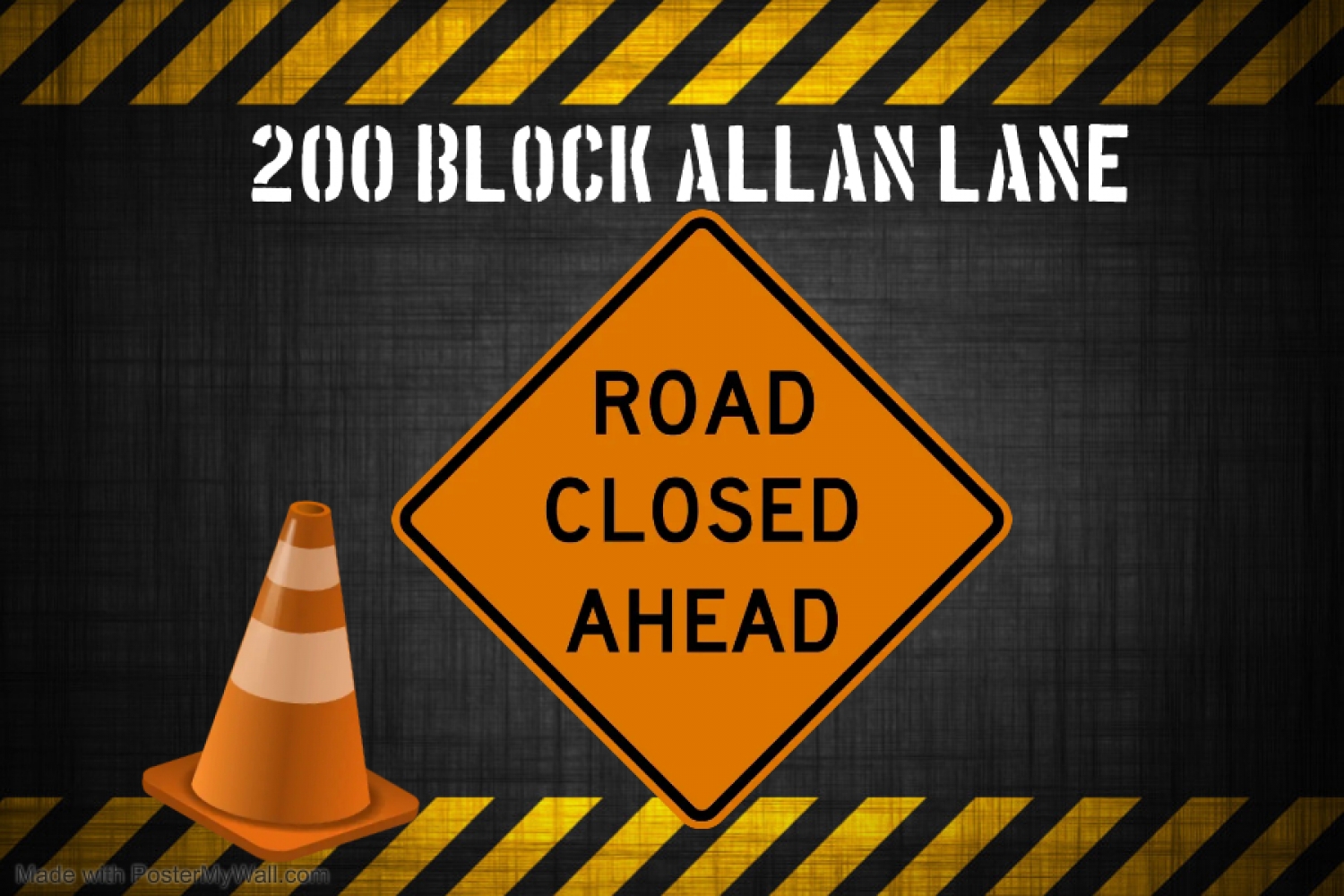 UPDATE: Road Now Open! Road Closed - 200 Block Allan Lane