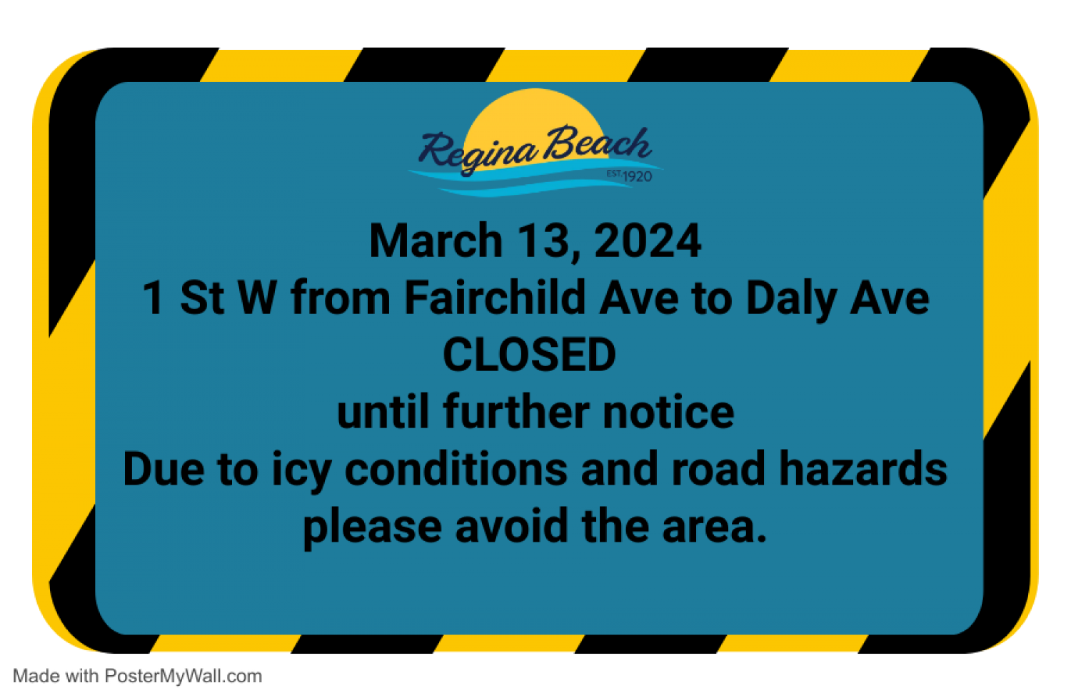 Road Closure March 13, 2024