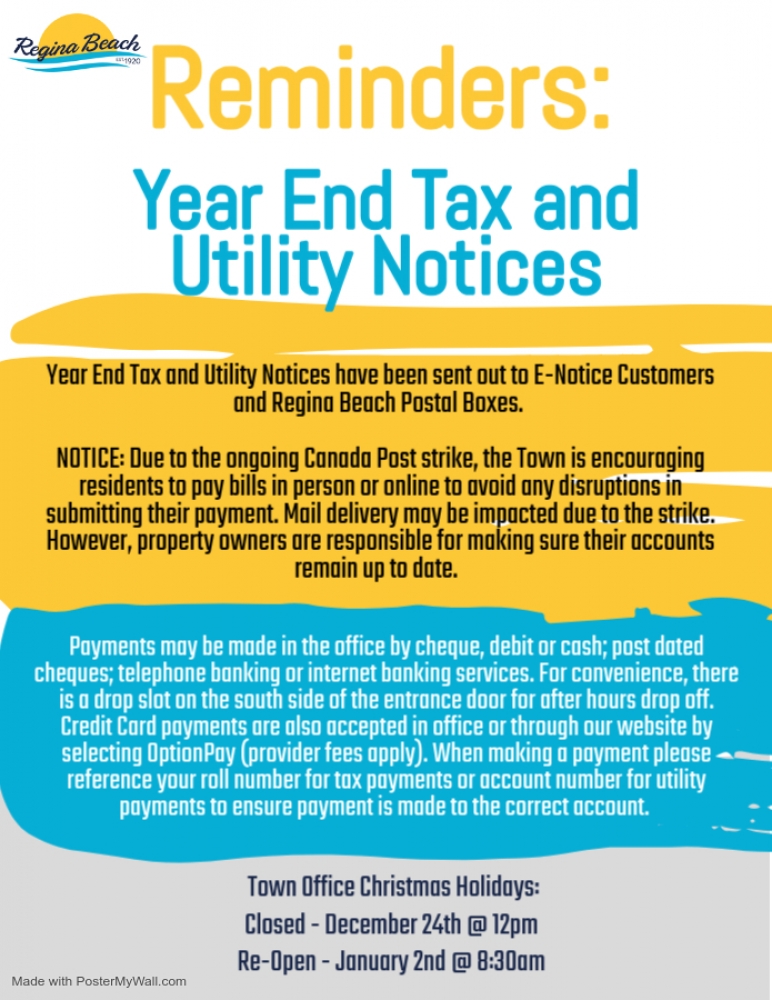 Tax and Utility reminders November 2024.