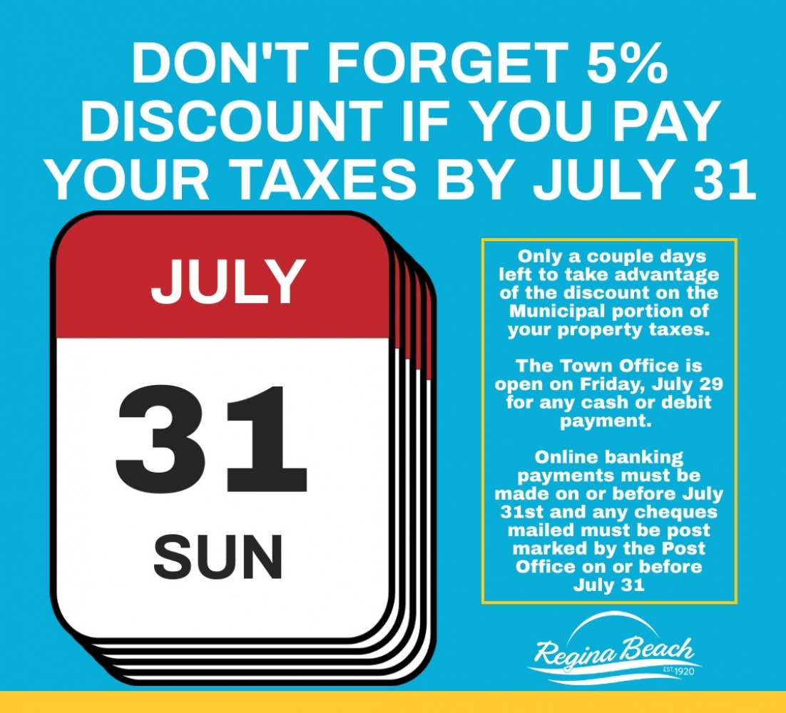 Tax Discount if paid by July 31
