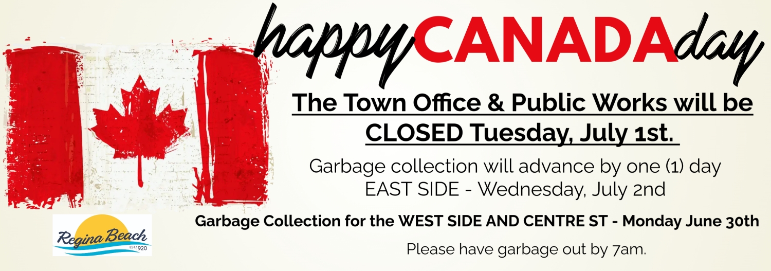 Town Office Closed - July 1st - Canada Day
