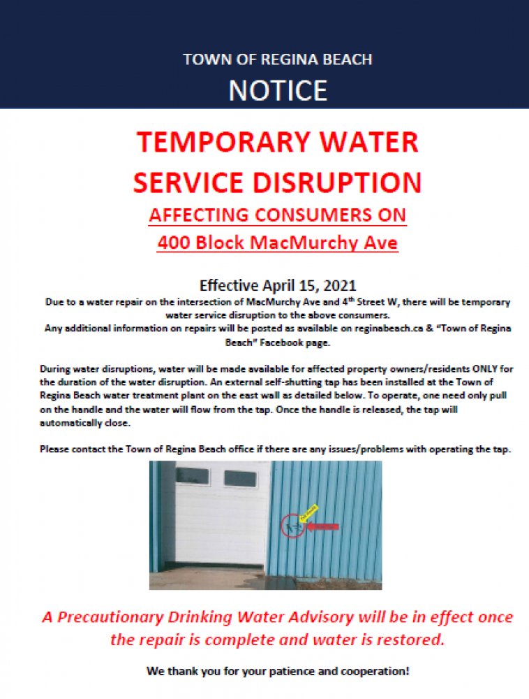 Water Disruption April 15 - 400 Blk MacMurchy