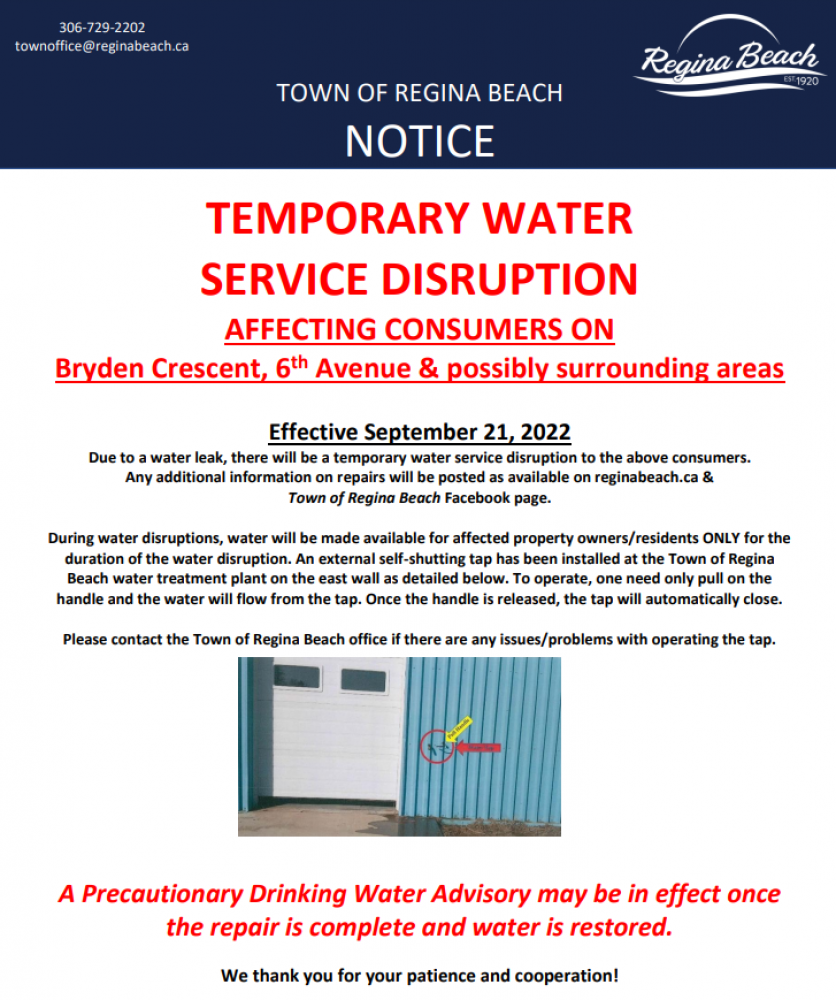 Water Disruption Notice 