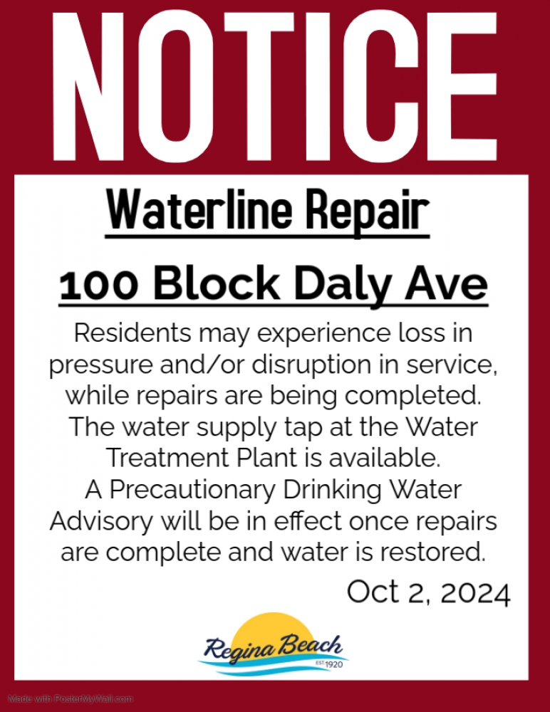 Waterline Repair 100 Block Daly Ave - Drinking Water Advisory