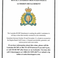 Lumsden RCMP Notice