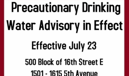 Precautionary Drinking Water Advisory - 500 Block 16th St E & 1501-1615 5th Ave