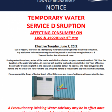 Water Disruption - 1300 & 1400 Blk 6th Ave