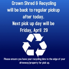 Recycling - Back to Regular Schedule
