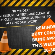 Dust Control Reminder