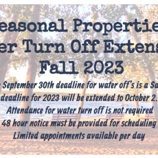 2023 Water Turn Off Extension