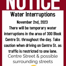Water Interruption Nov 2 Centre St 