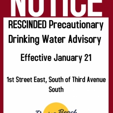 Rescinded Drinking Water Advisory  - 300 Block 1st Street East