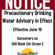 Precautionary Drinking Water Advisory - 300 Block 5th St E