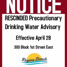 RESCINDED Drinking Water Advisory - 1st St E