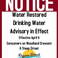 Water Restored/Drinking Water Advisory - Woodland Cres & Steep St