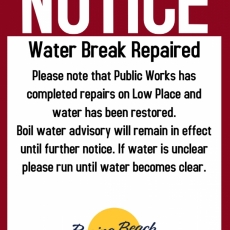 Low Place Water Break Repaired - August 29, 2023
