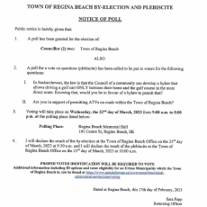 2023 By-election & Plebiscite - Notice of Poll & Advanced Poll